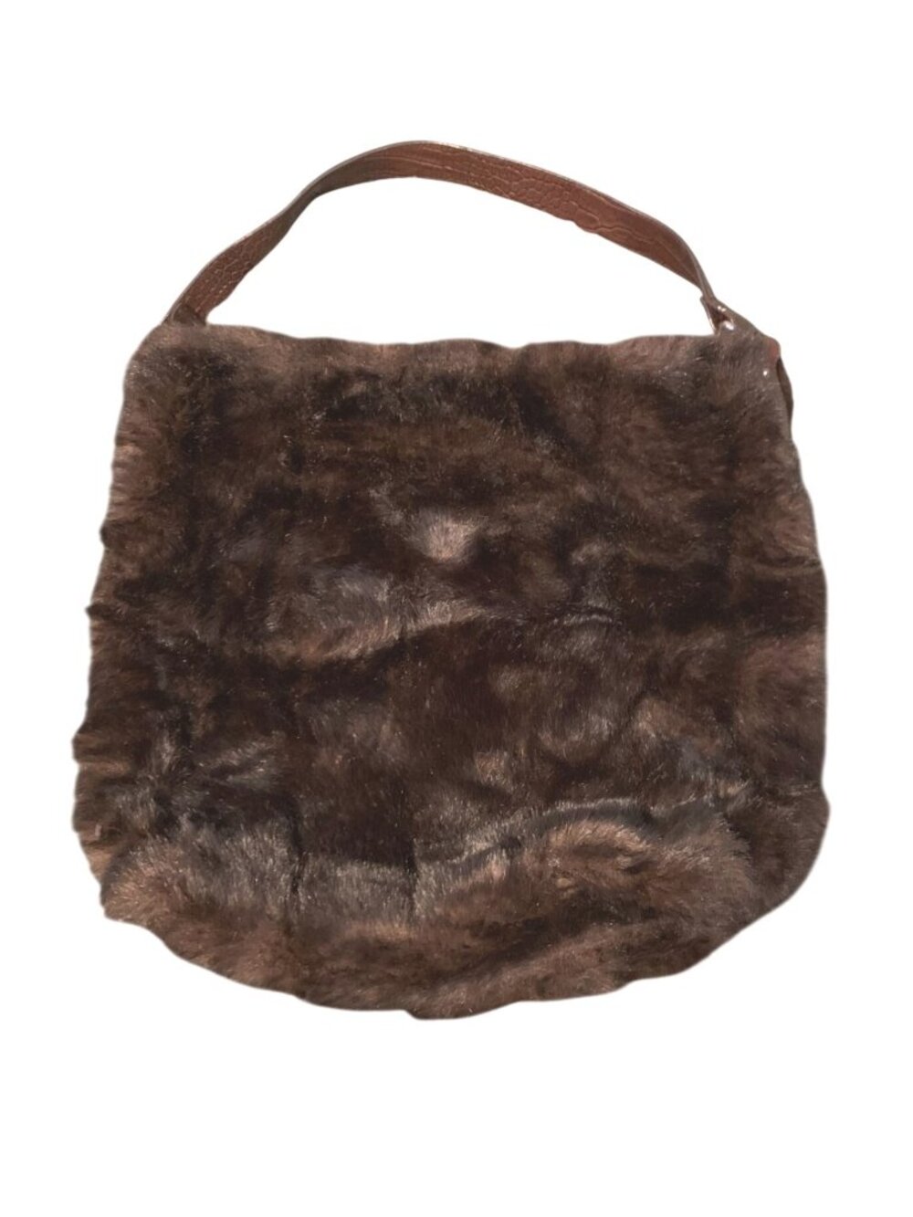 Bath Bodyworks Brown Faux Fur Sholder bag Purse preowned